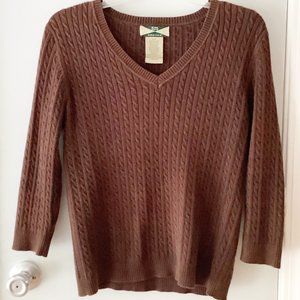 525 America Brown Cotton Blend Sweater Size M 